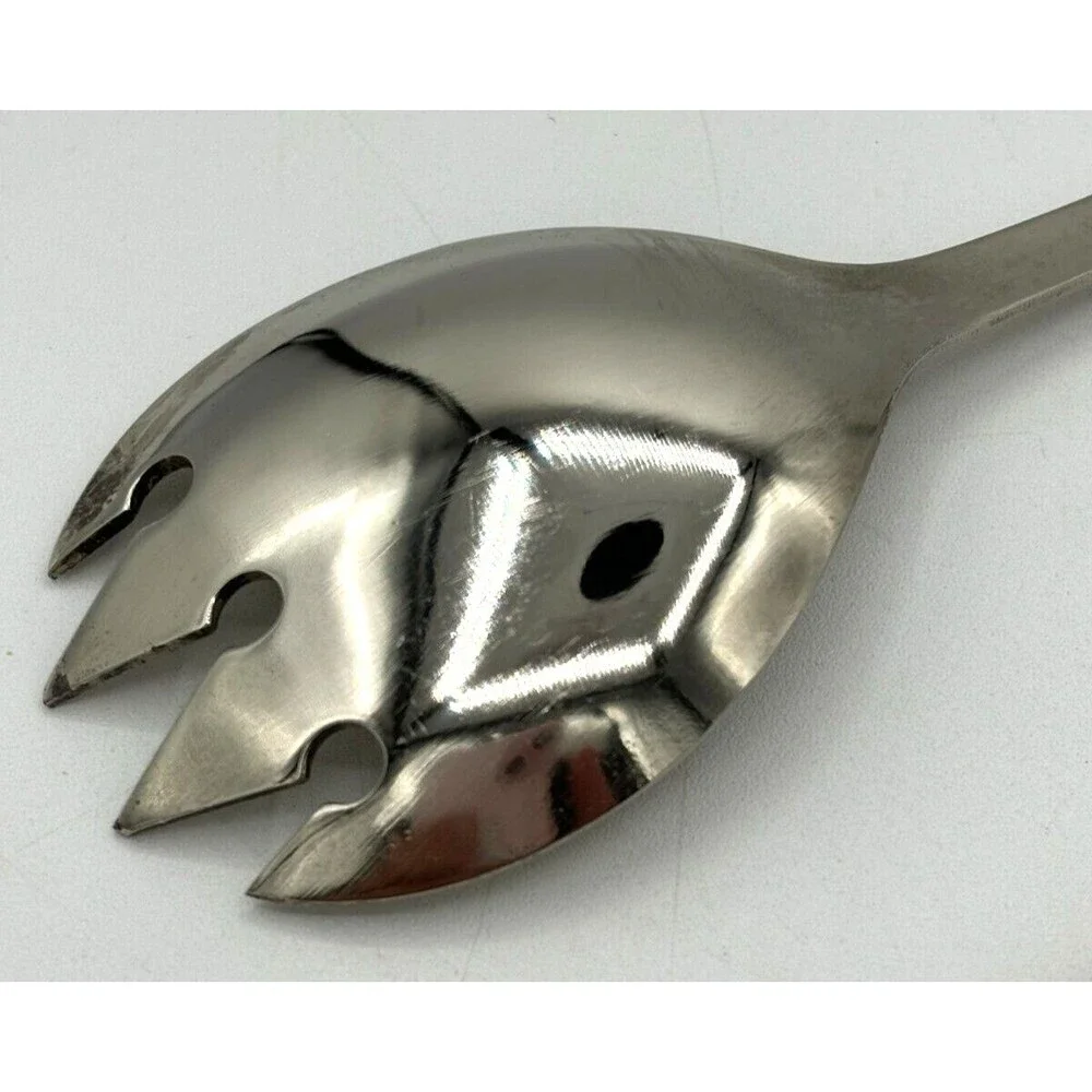 Vintage Silver Plated Salad‎ Serving Fork (Spork) and Spoon Made in Italy 9”